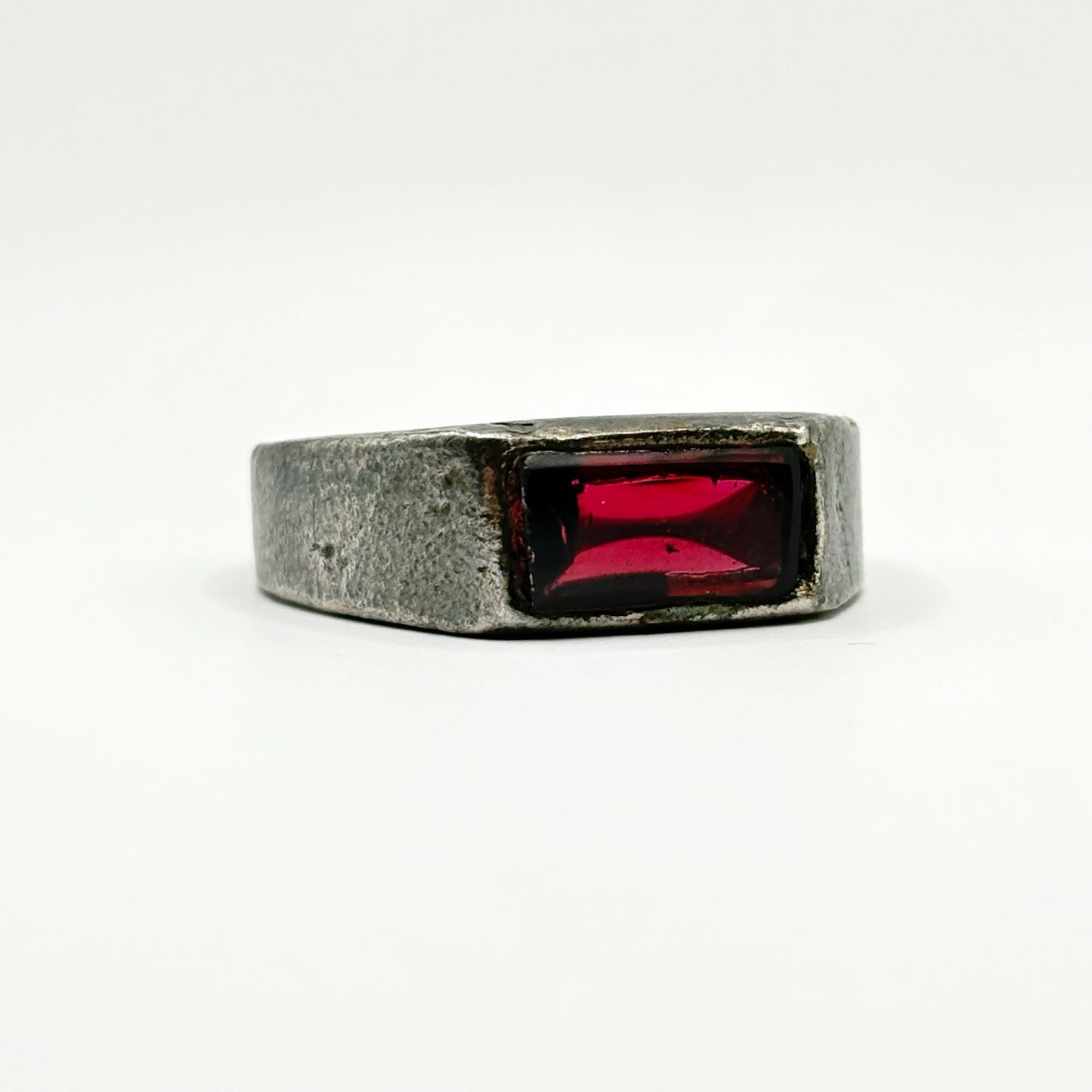 Red Garnet Silver Signet