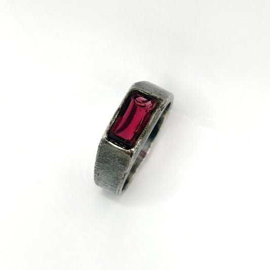 Red Garnet Silver Signet