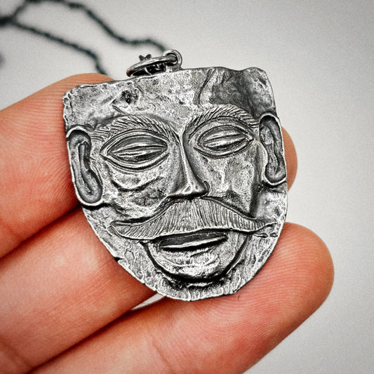 Mask of Agamemnon Pendant - Hidden Depths   Silver