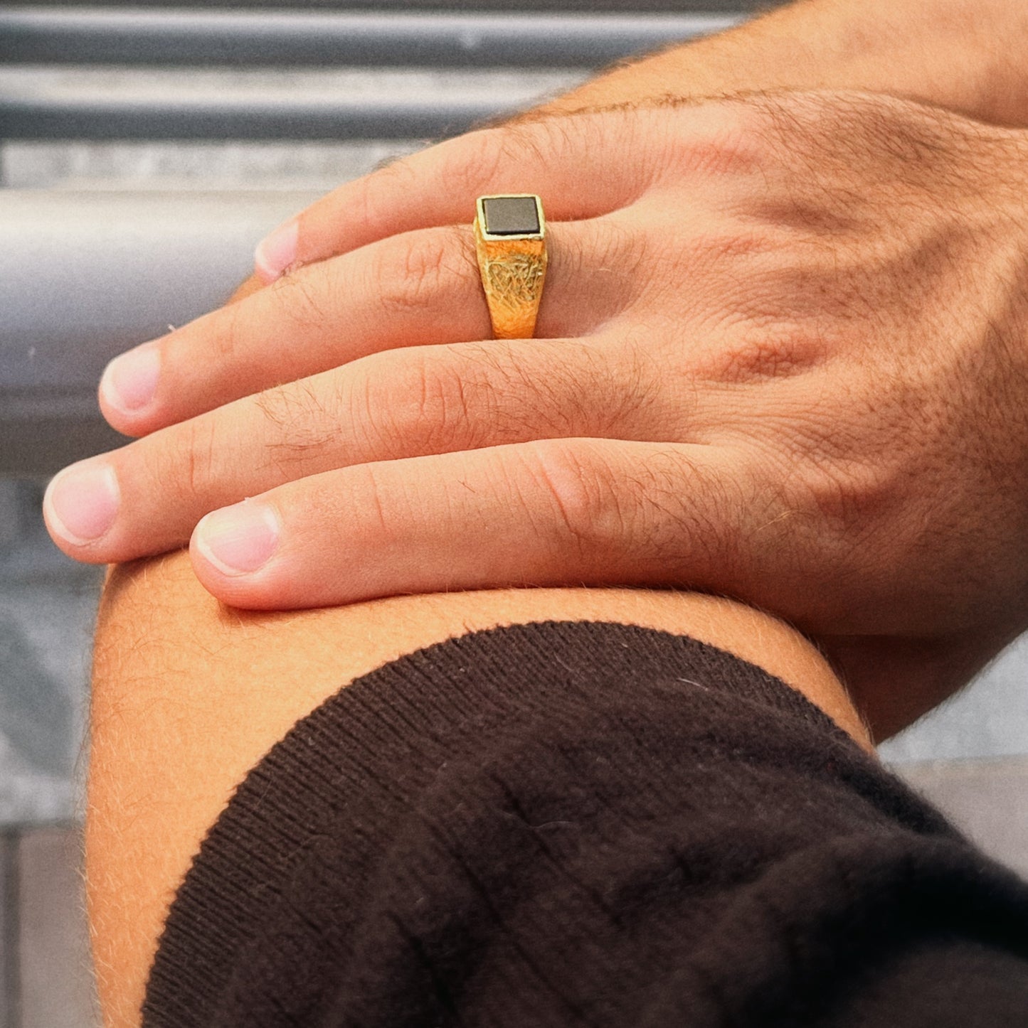 Black Onyx Gold Signet