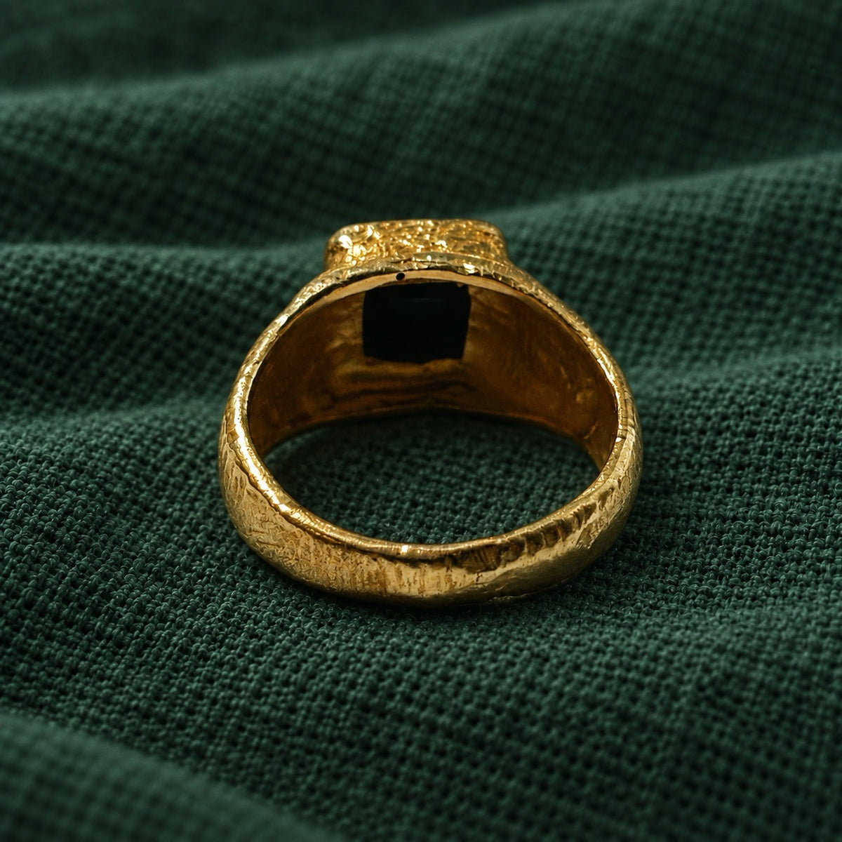 Black Onyx Gold Ring