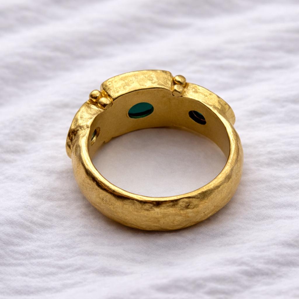 Mens Emerald Gold Ring