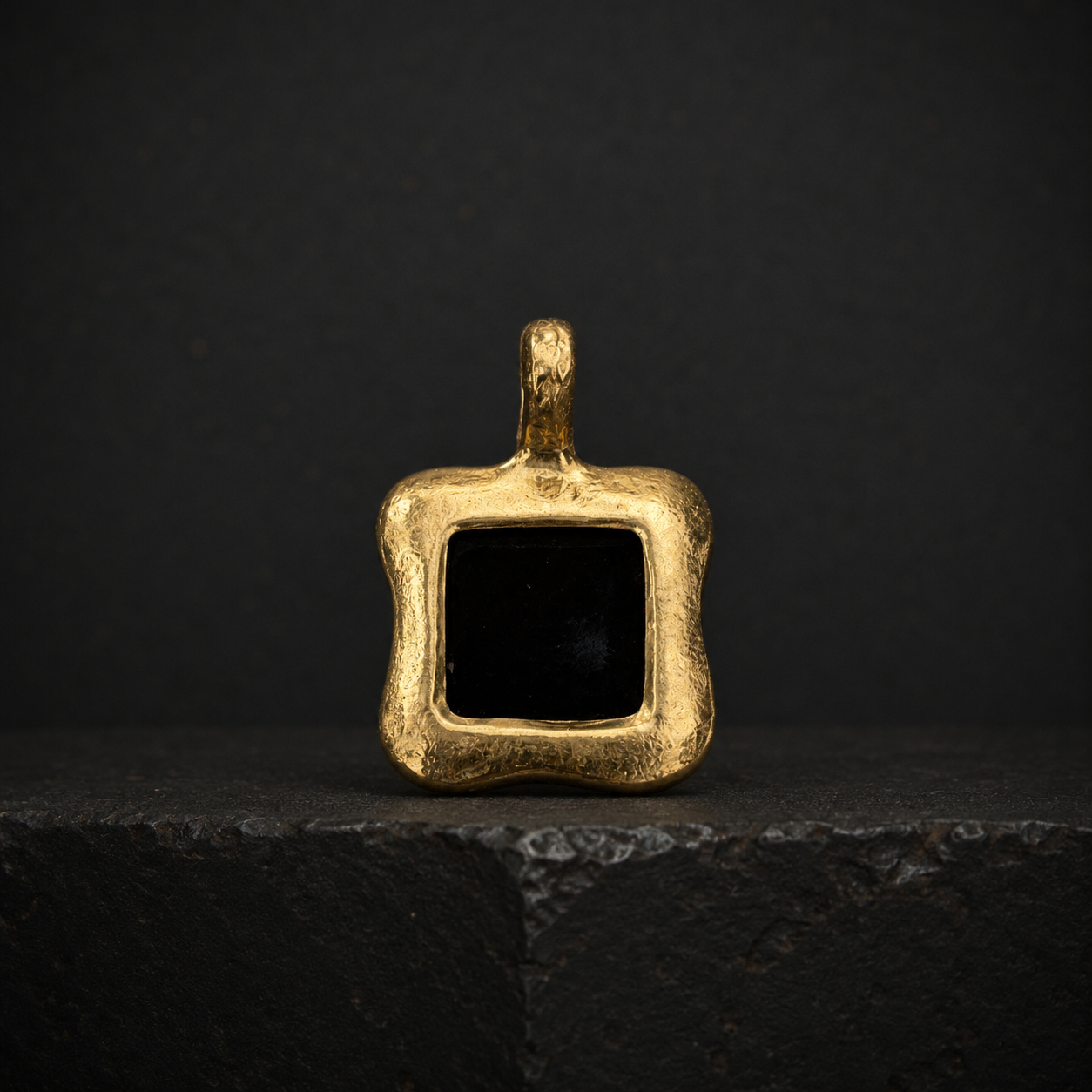 Black Onyx Gold Pendant
