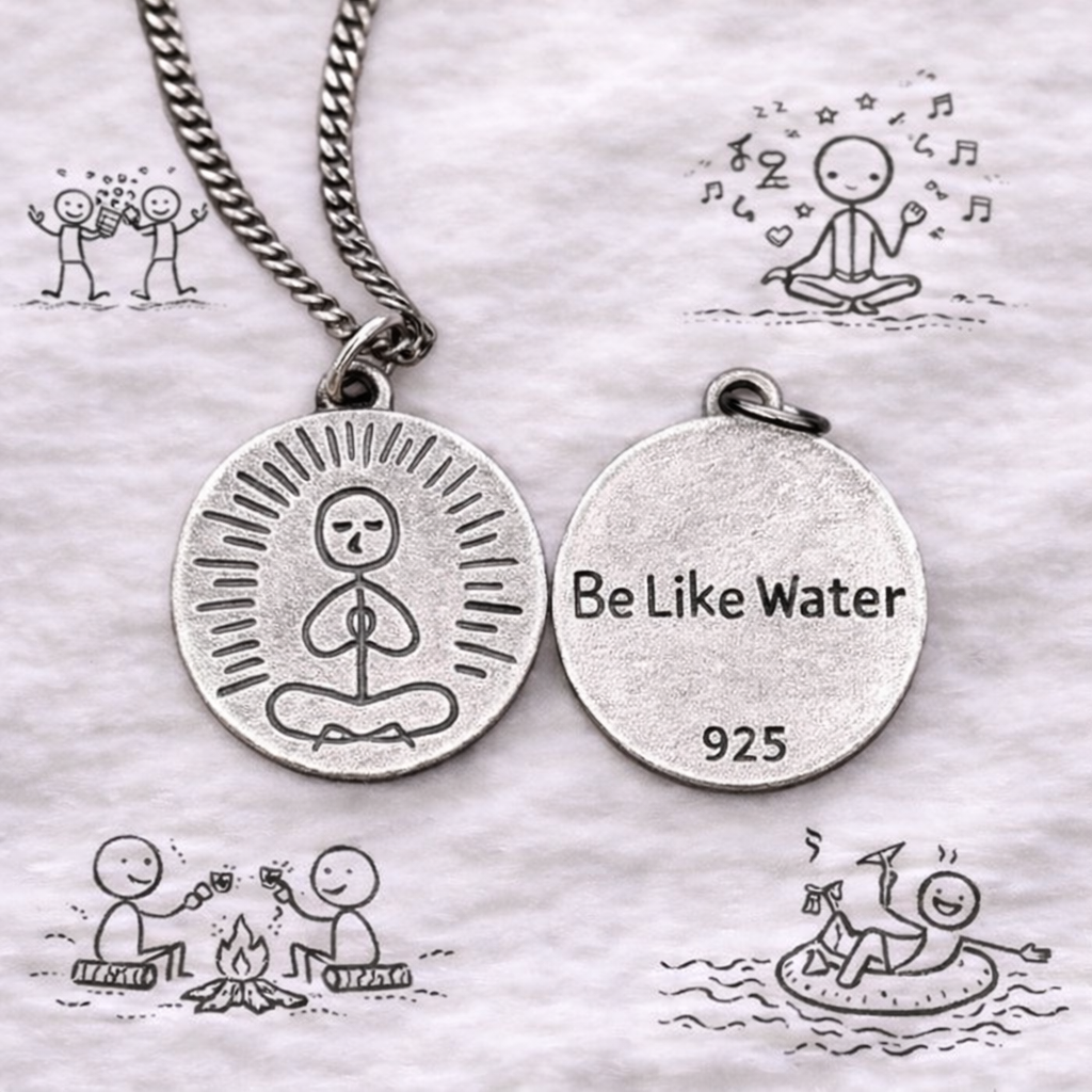 Be Like Water Silver Necklace