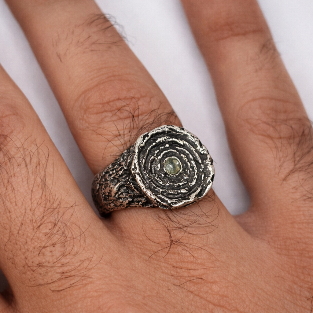 The Abyss Ring With Natural Gemstones - Hidden Depths  