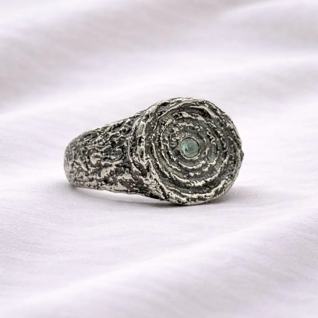 The Abyss Ring With Natural Gemstones - Hidden Depths  12 / Blue Topaz