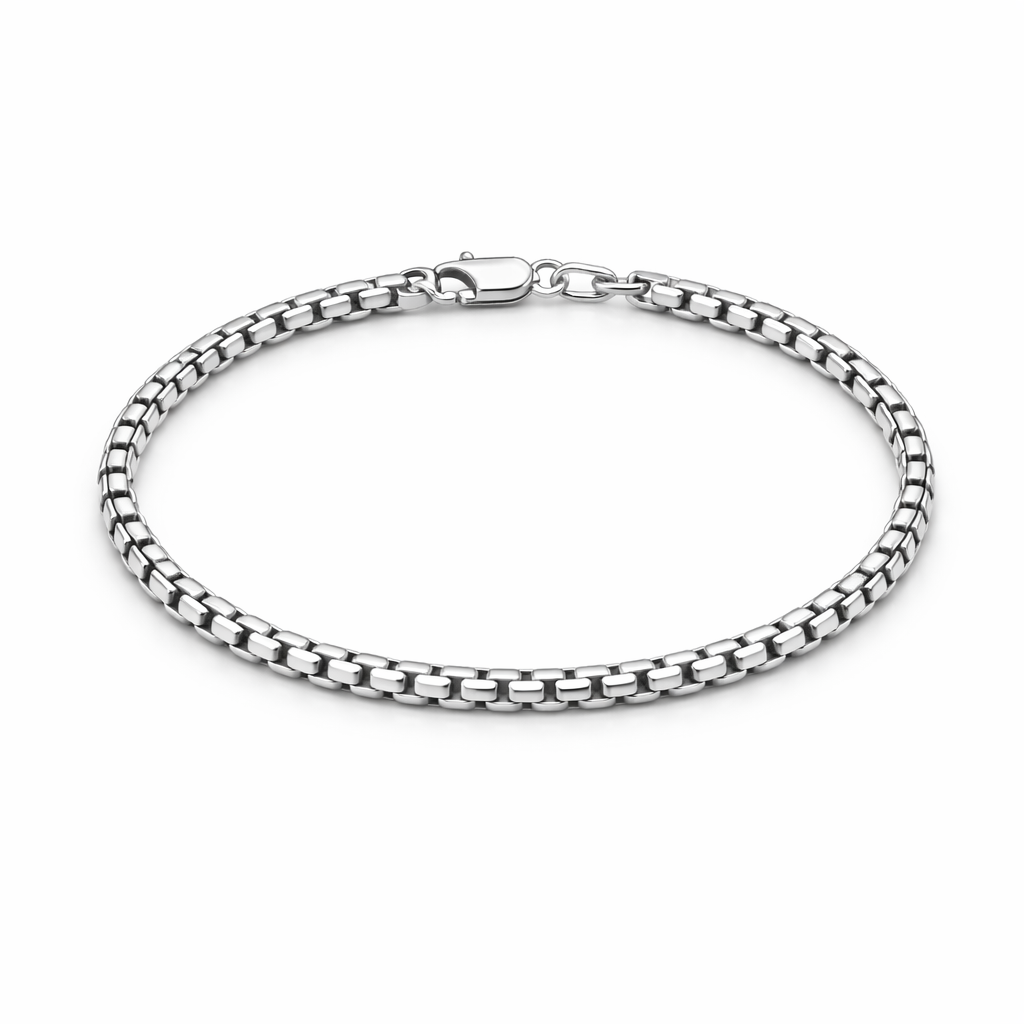 Men's Silver Box Chain Bracelet