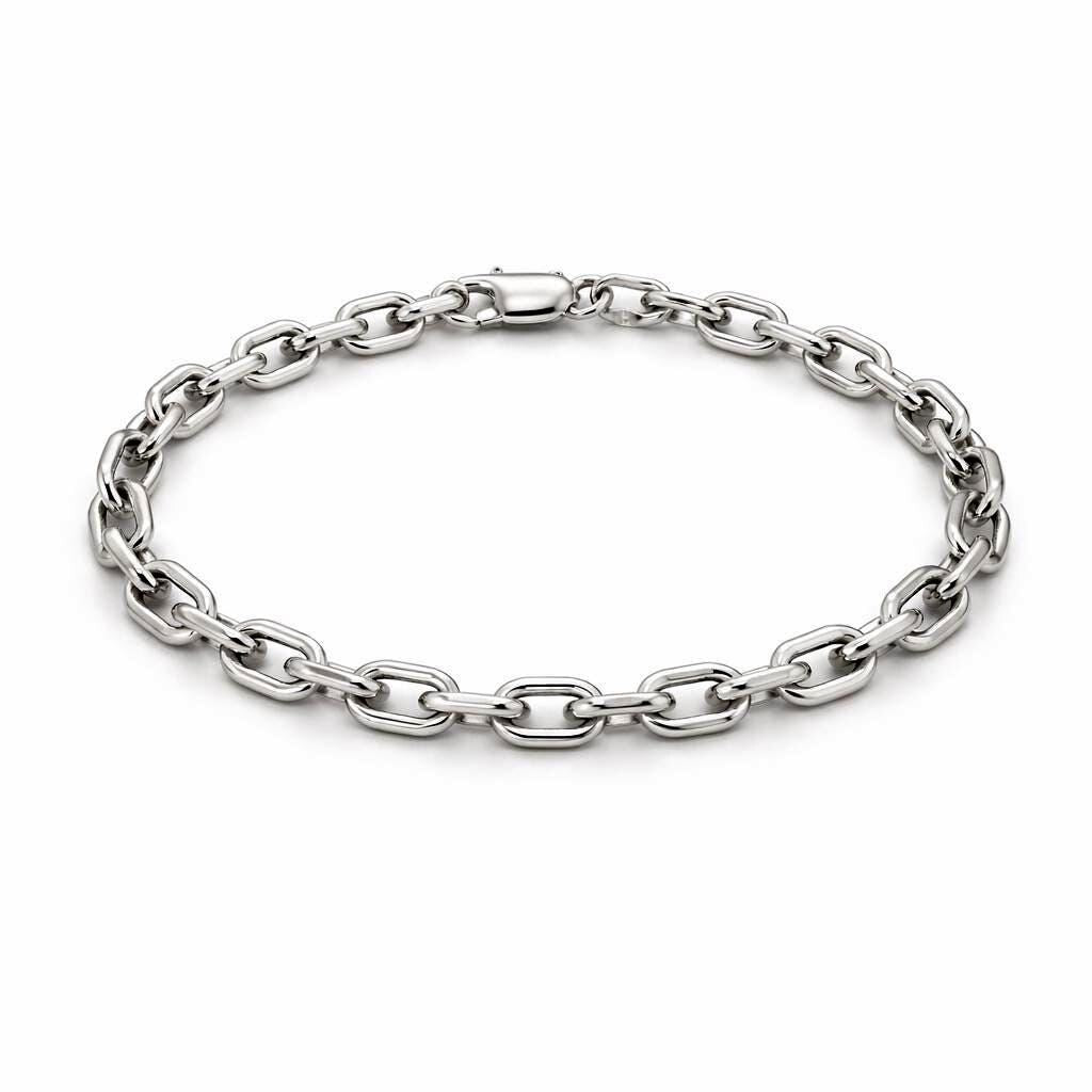 Men's Silver Cable Chain Bracelet
