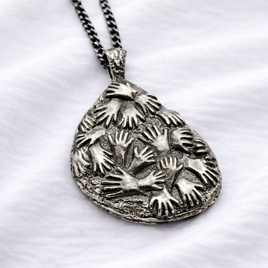 Cave of the Hands Silver Pendant