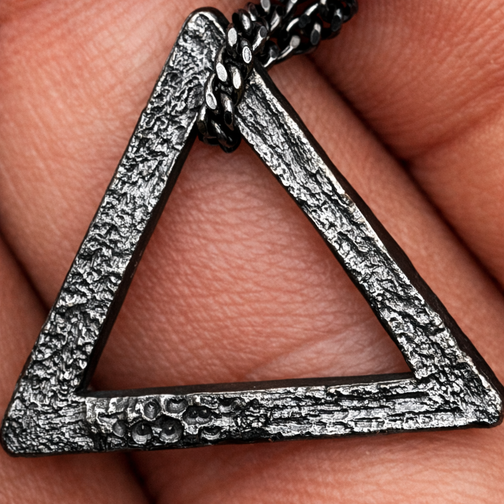 Geometric Triangle Silver Necklace