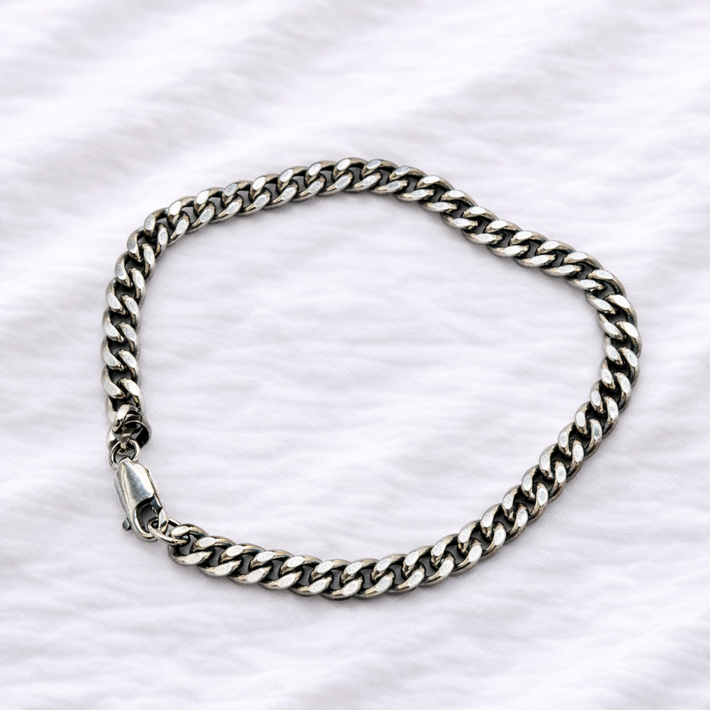 Men's Silver Curb Chain Bracelet