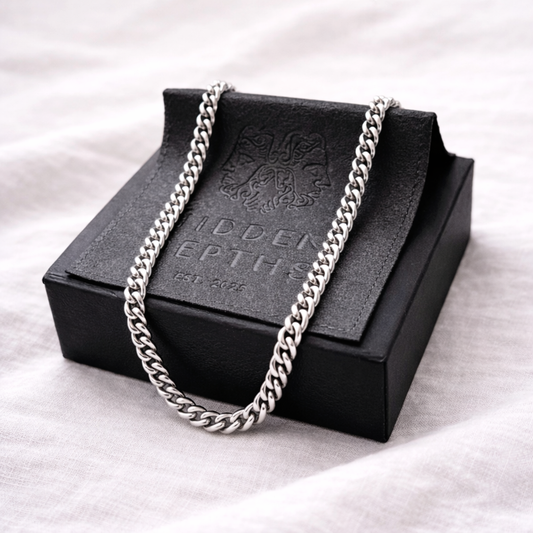 Men's Curb Chain Silver Polished Necklace 