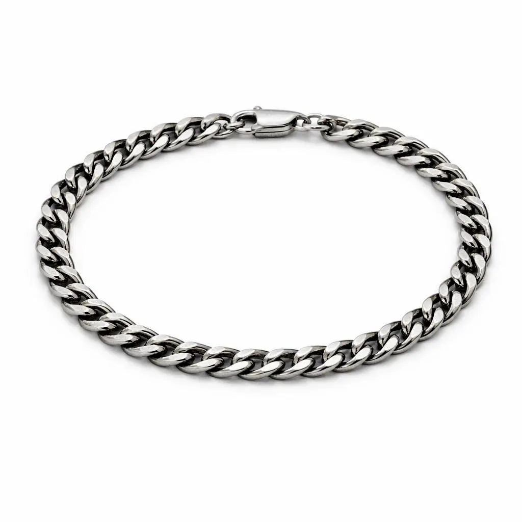 Men's Silver Curb Chain Bracelet