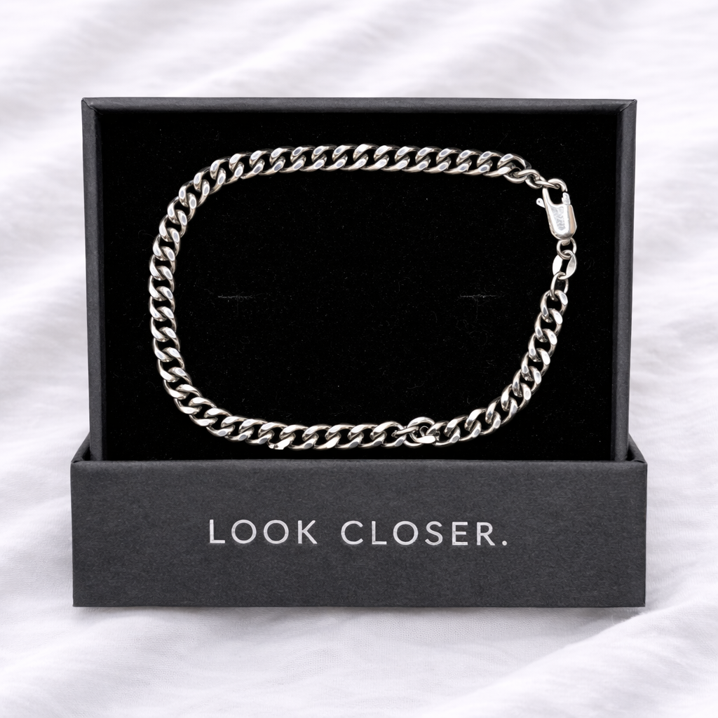 Men's Silver Curb Chain Bracelet