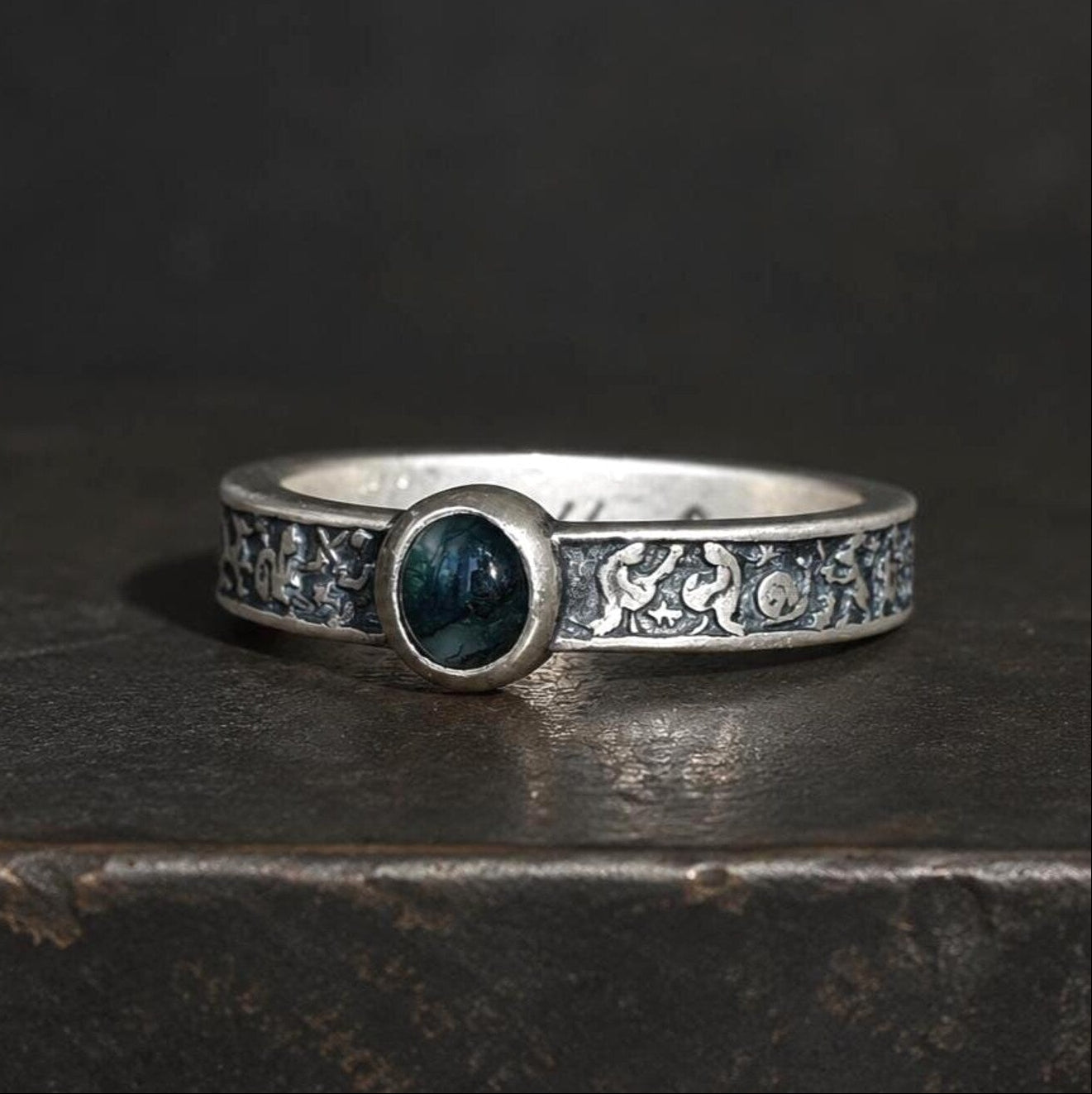 Women's Medieval Marginalia Silver Ring