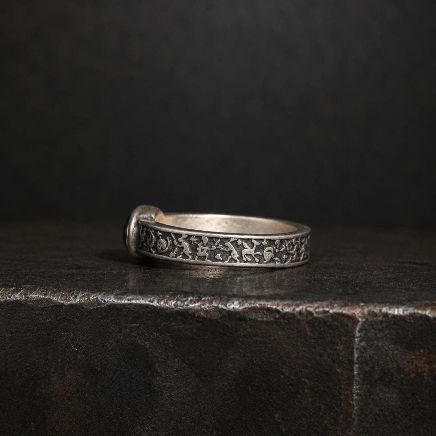 Women's Medieval Marginalia Silver Ring