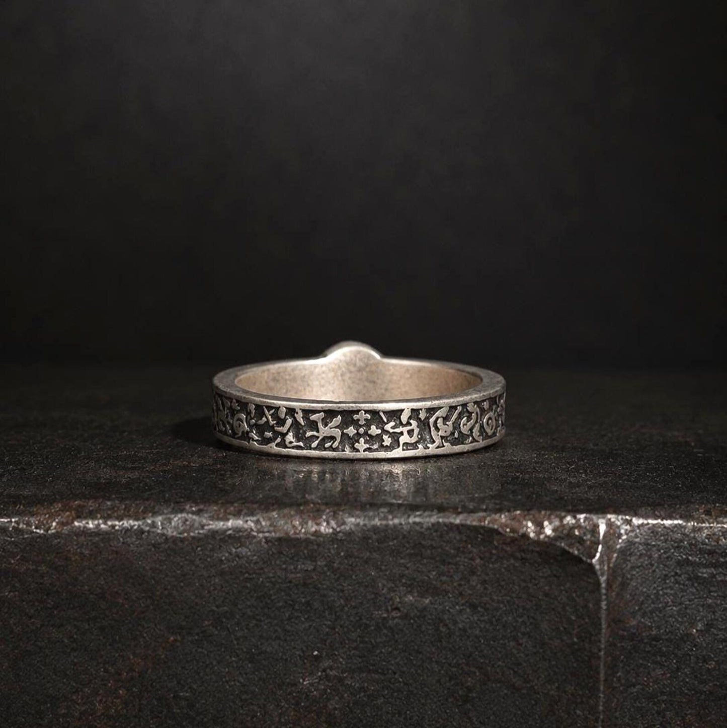 Women's Medieval Marginalia Silver Ring