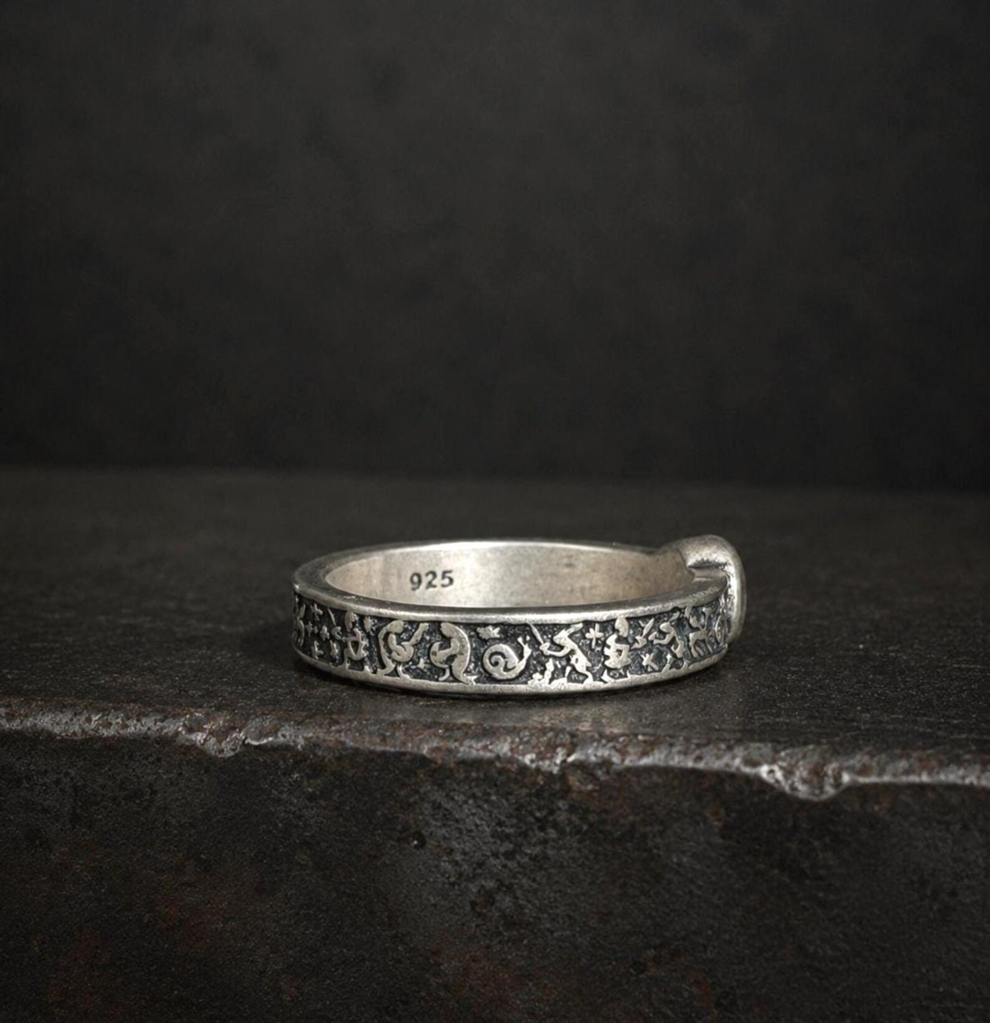 Women's Medieval Marginalia Silver Ring