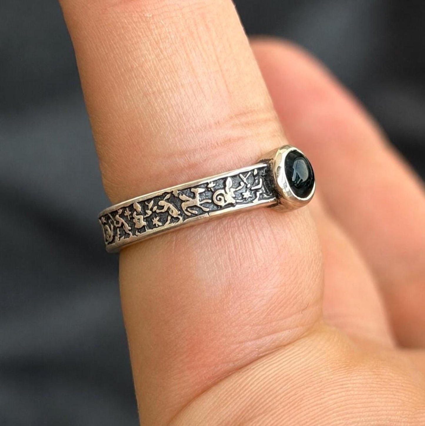 Women's Medieval Marginalia Silver Ring
