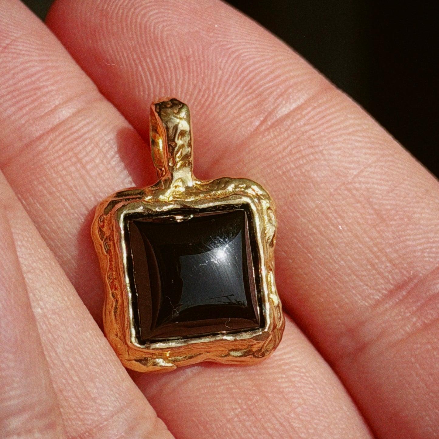 Black Onyx Gold Pendant