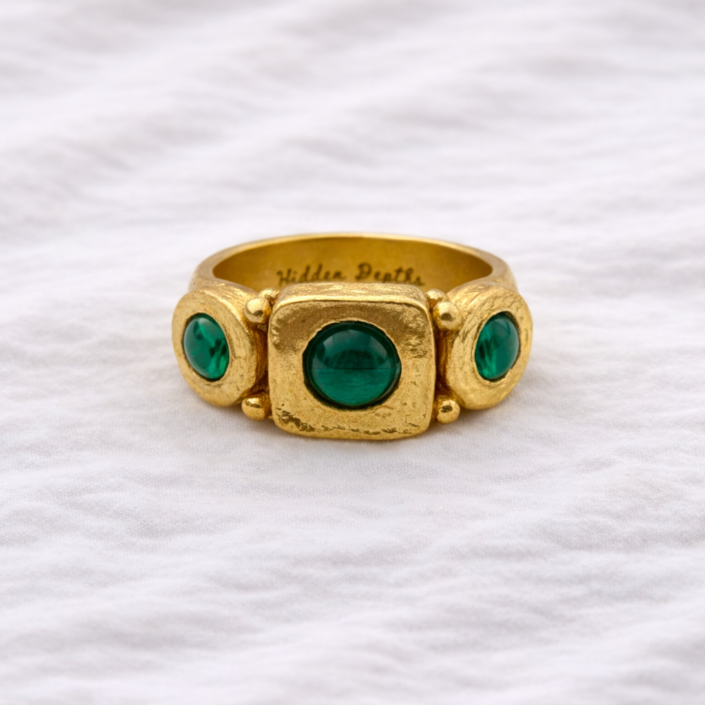 Mens Emerald Gold Ring