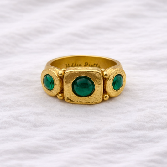 Mens Emerald Gold Ring