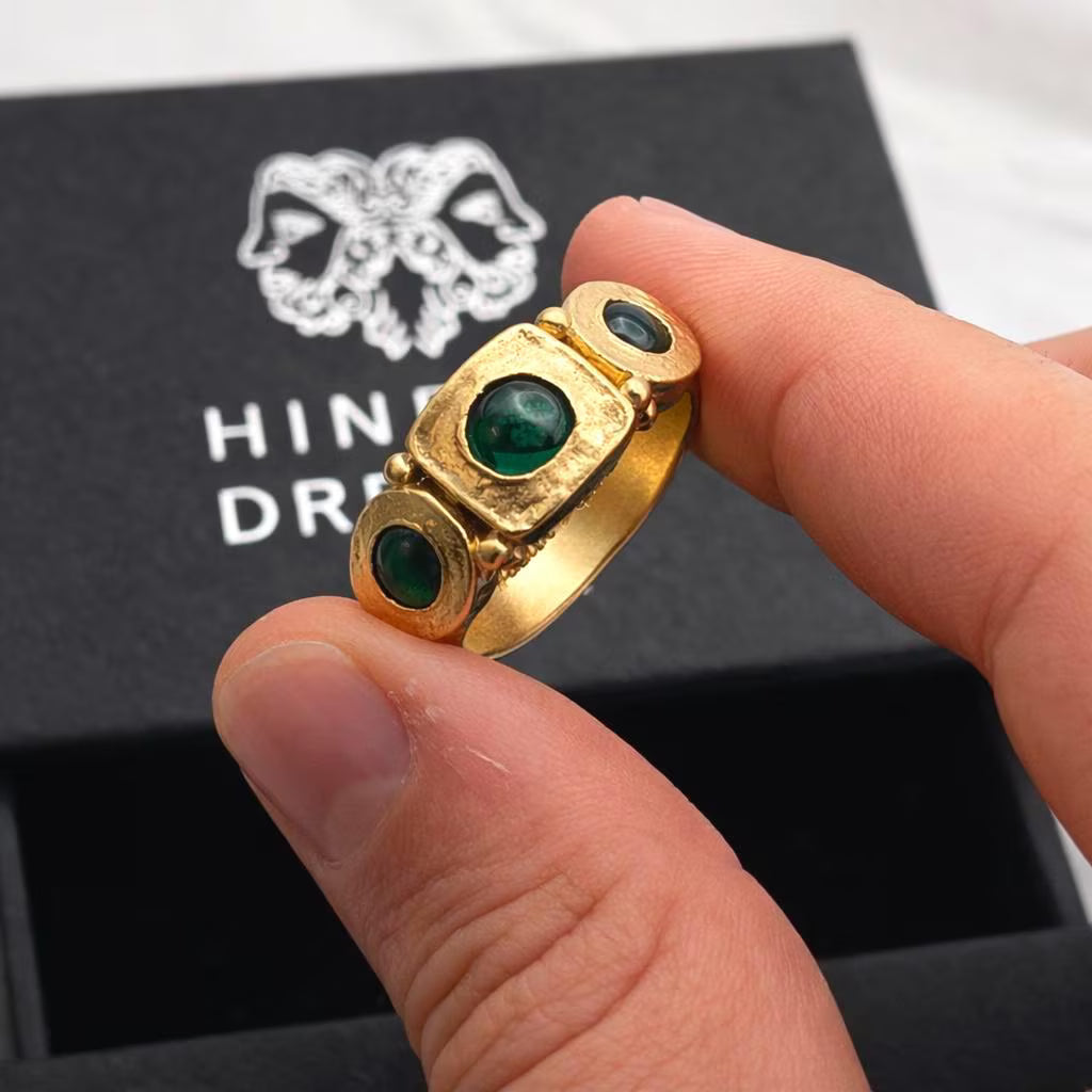 Mens Emerald Gold Ring