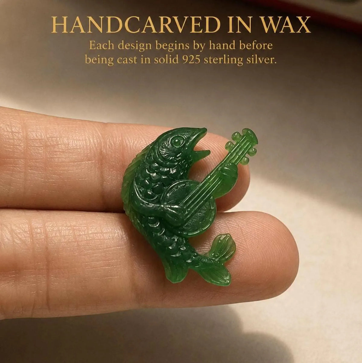 Medieval Fish Musician Necklace