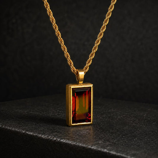Red Garnet Gold Pendant