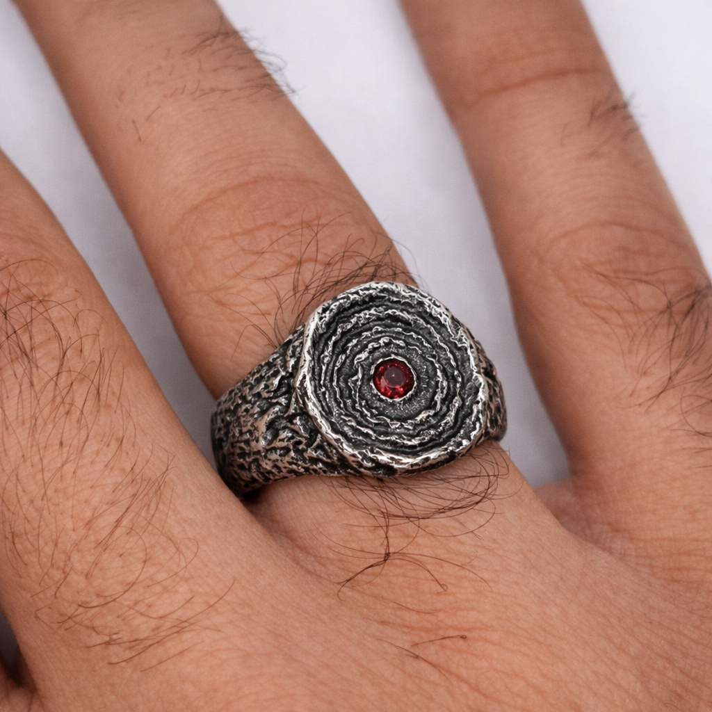 The Abyss Ring With Natural Gemstones - Hidden Depths  