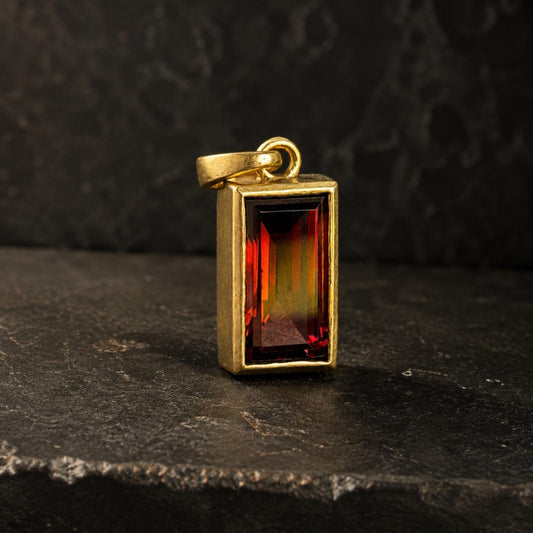 Red Garnet Gold Pendant