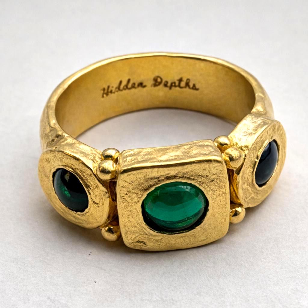 Mens Emerald Gold Ring