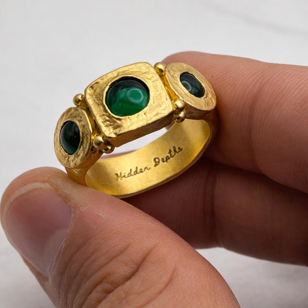 Mens Emerald Gold Ring