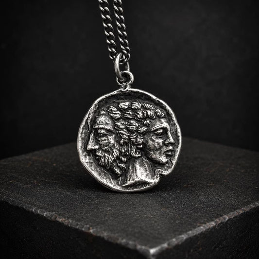Janus Silver Pendant Necklace