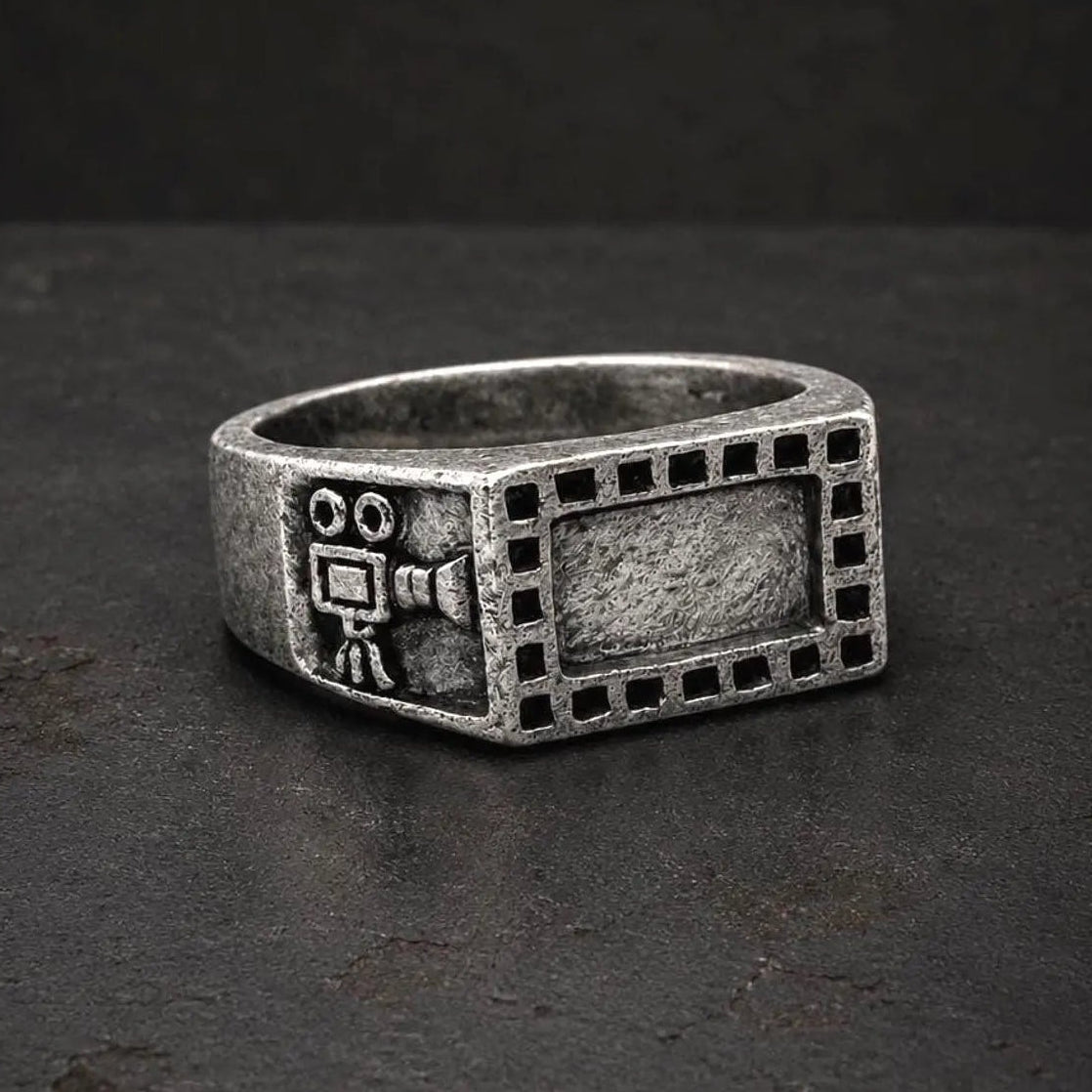 Cinephile Signet Silver Ring