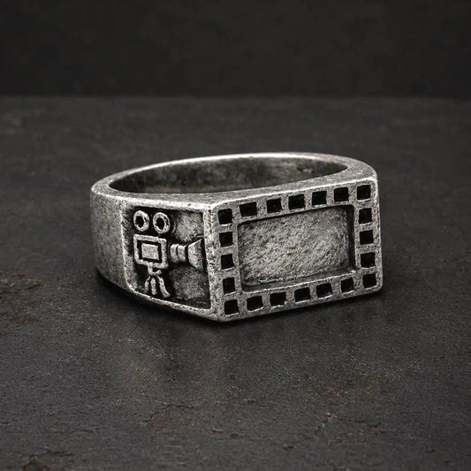Cinephile Signet Silver Ring