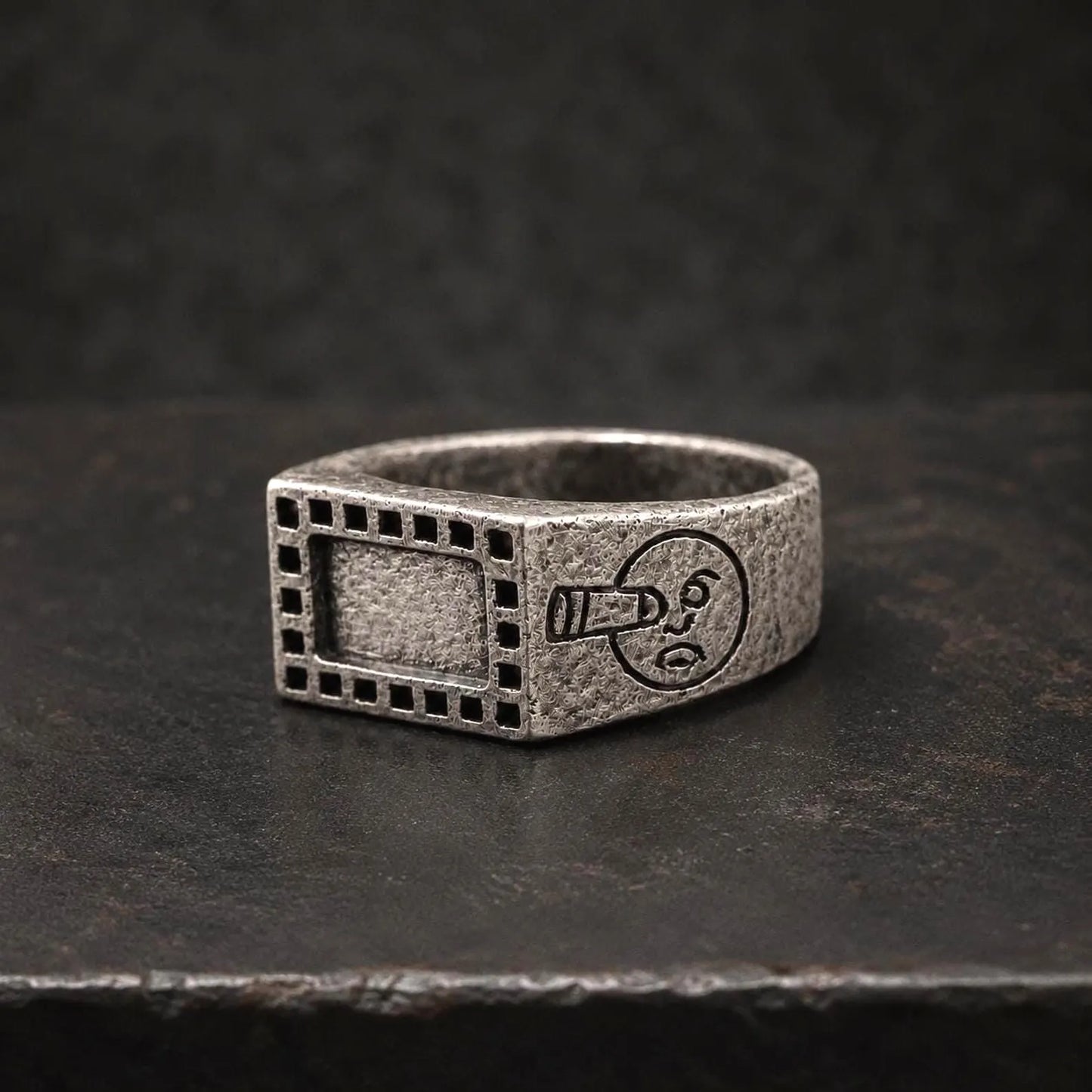 Cinephile Signet Silver Ring