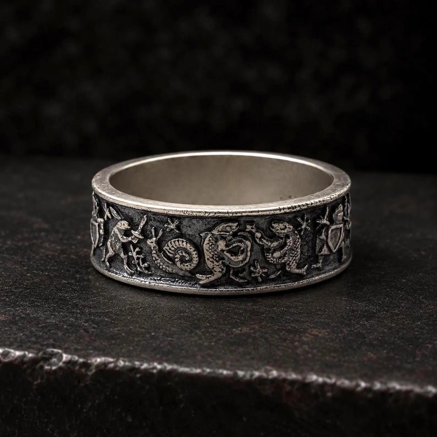 Medieval Marginalia Silver Ring