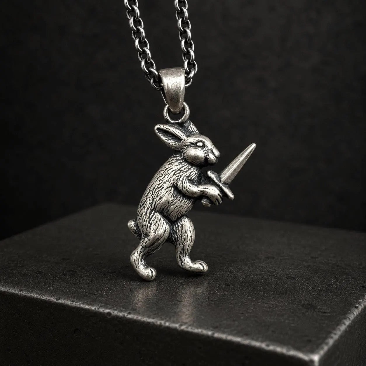 Medieval Warrior Rabbit Necklace