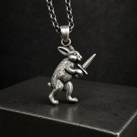 Medieval Warrior Rabbit Necklace