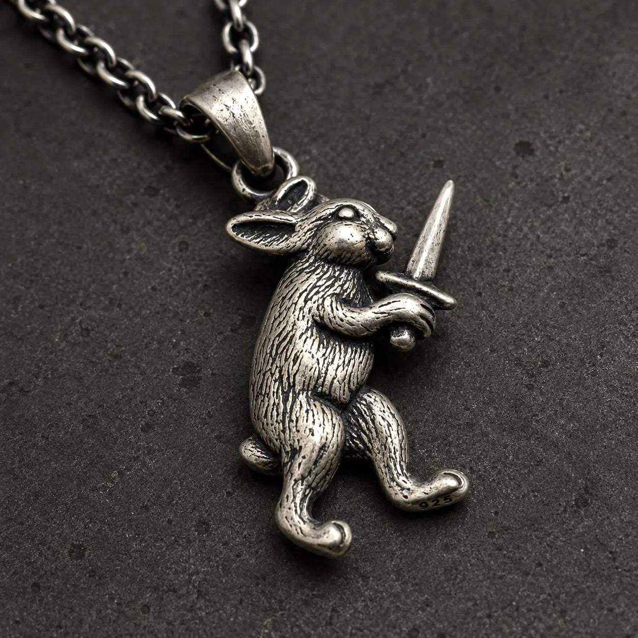 Medieval Warrior Rabbit Necklace
