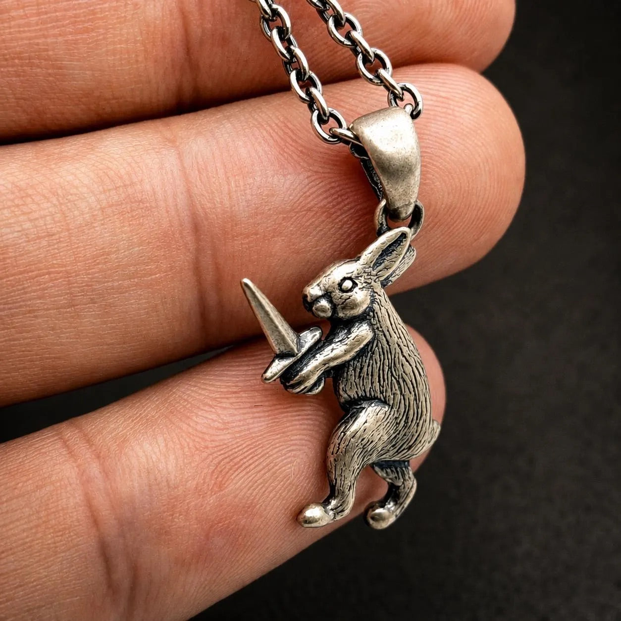 Medieval Warrior Rabbit Necklace