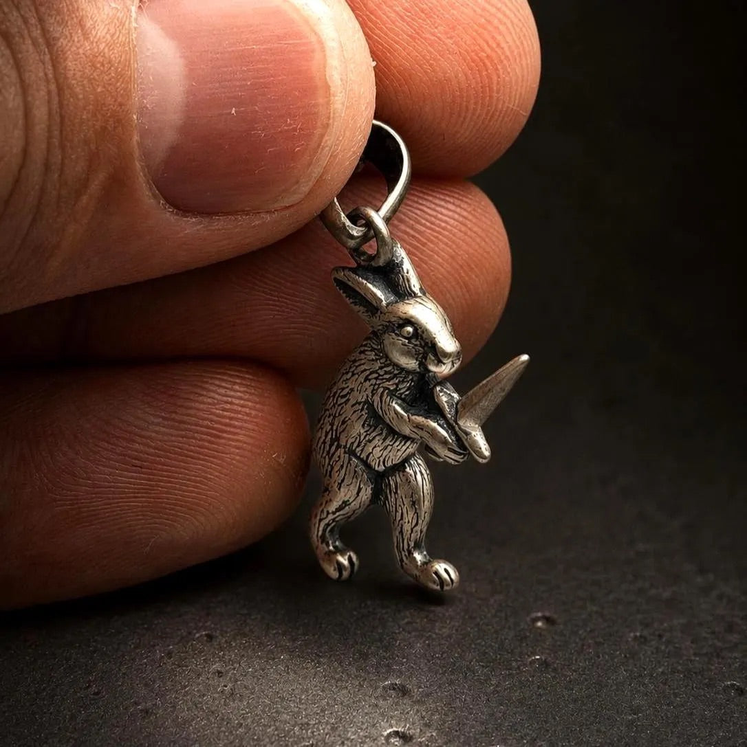 Medieval Warrior Rabbit Necklace