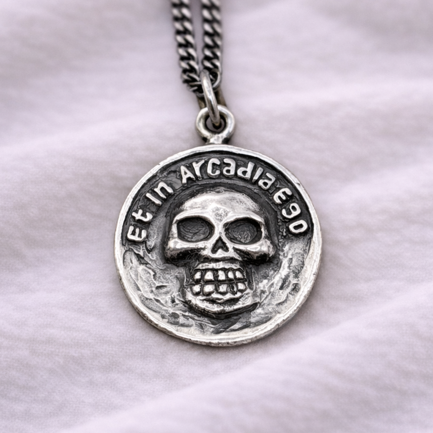Memento Mori - Et in Arcadia Ego Pendant - Hidden Depths   Silver