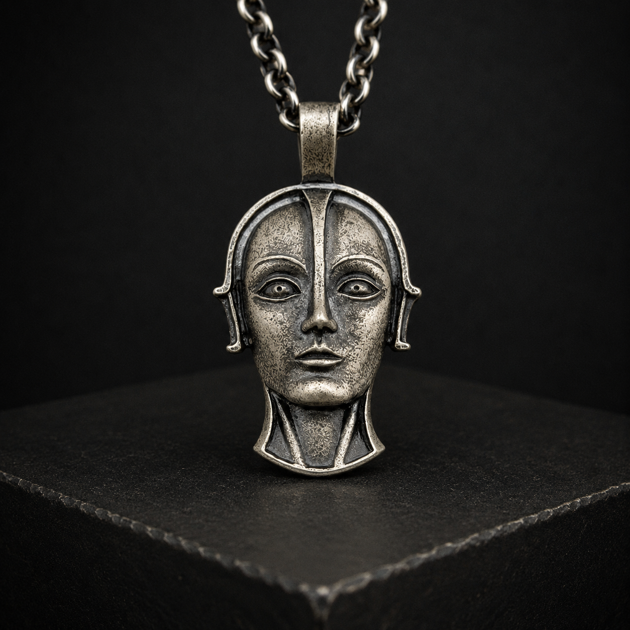 Metropolis Robot Silver Necklace