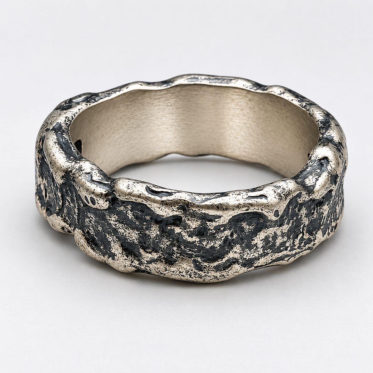 Molten Silver Blue Sapphire Ring