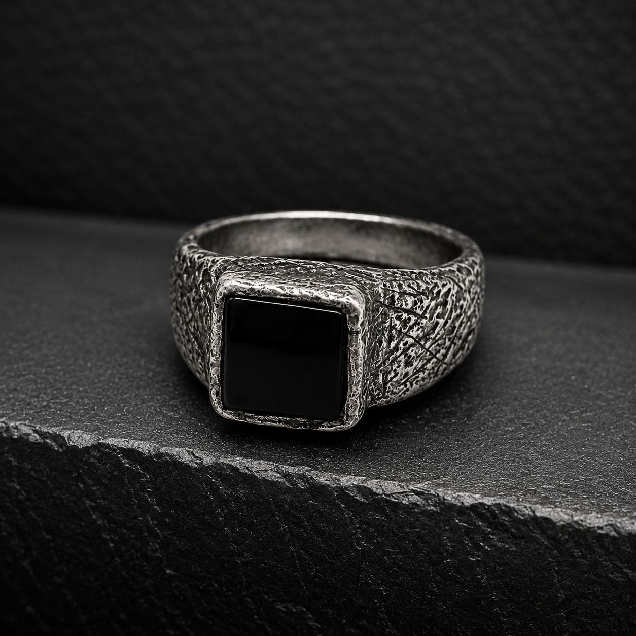 Black Onyx Silver Signet