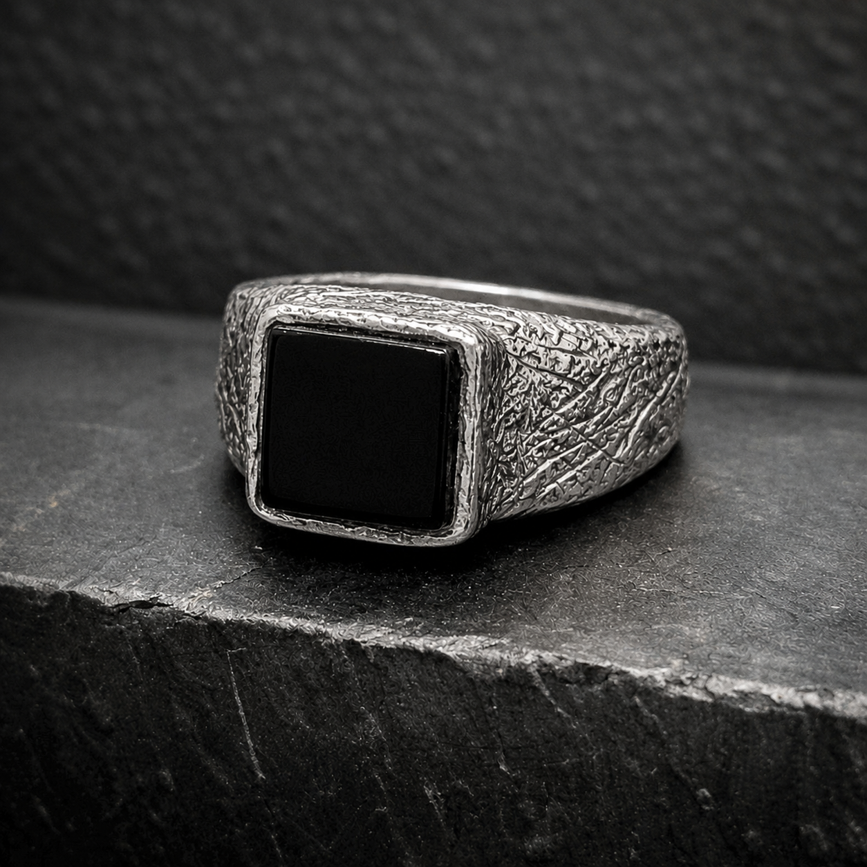 Black Onyx Silver Signet