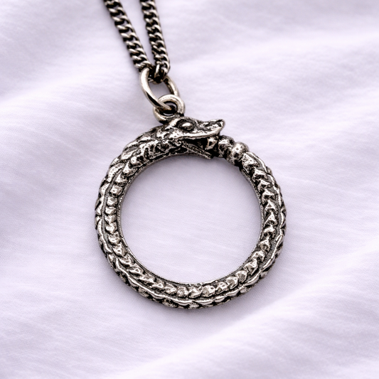 Ouroboros Snake Silver Pendant