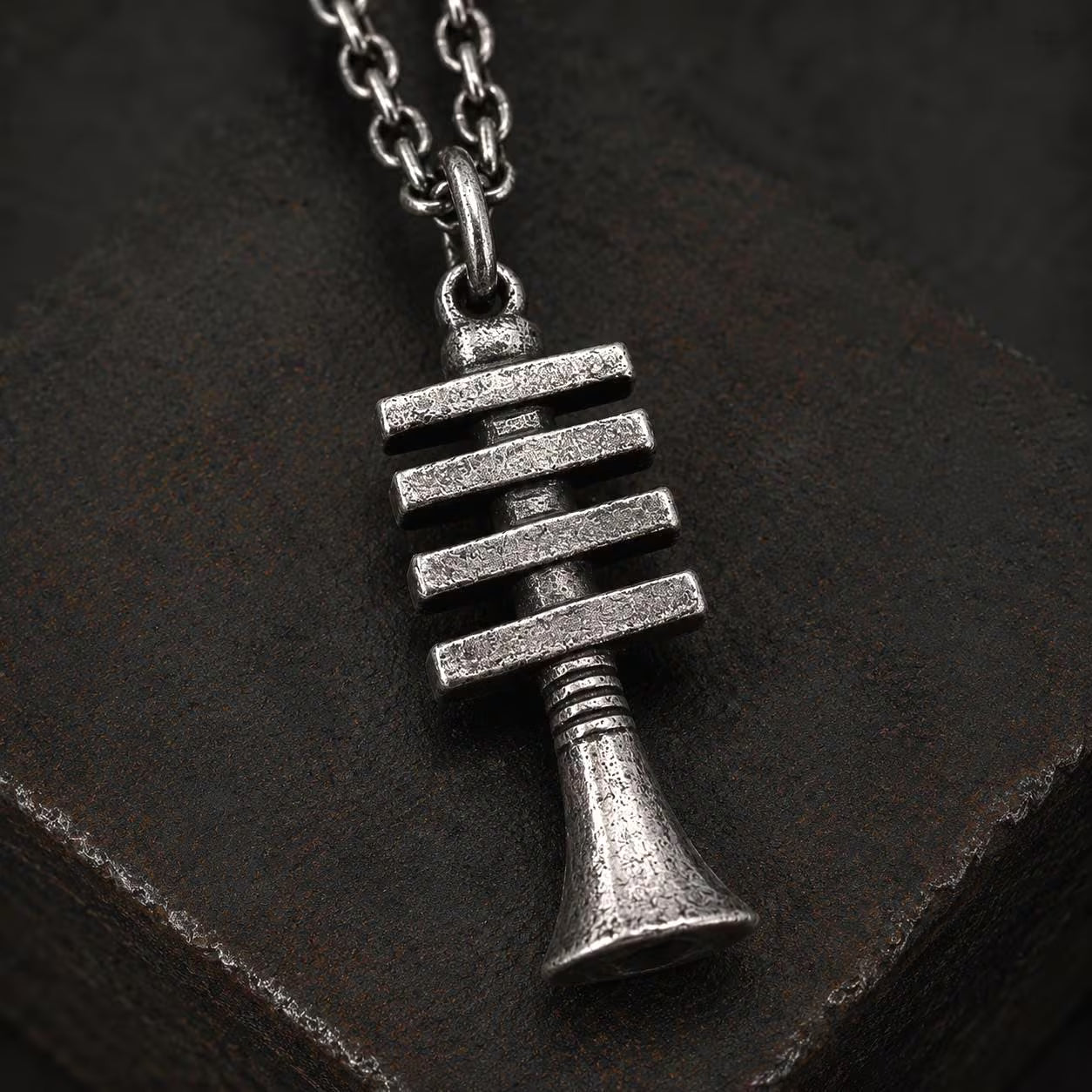 Men's Djed Pillar Silver Necklace